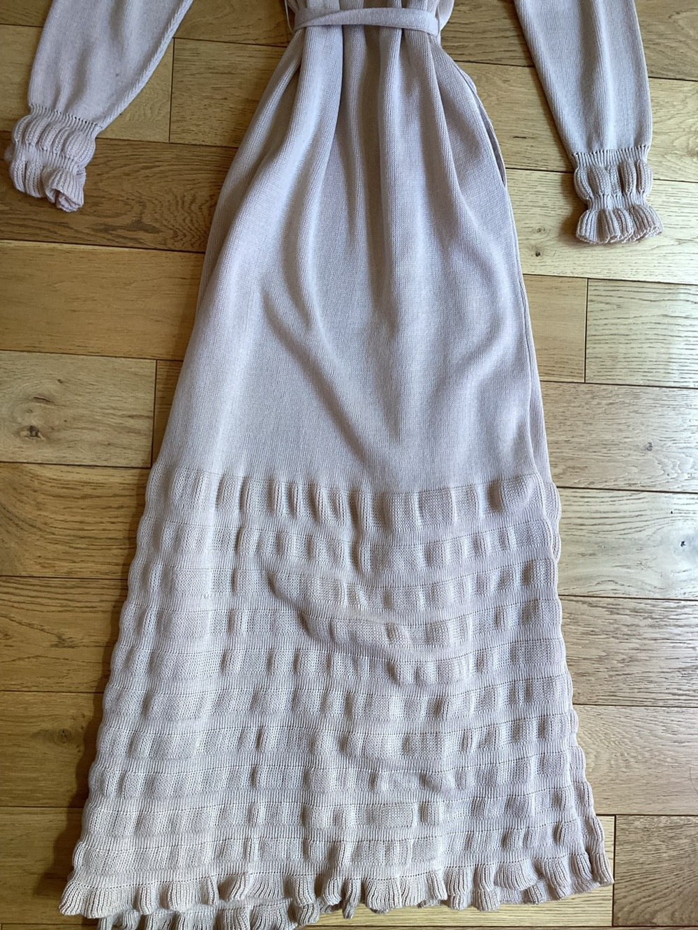 Vintage floor length one-of-kind cream sweater cardigan - Picture 6 of 7